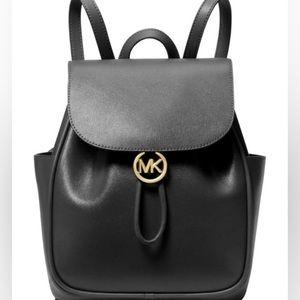 BRAND NEW MK MEDIUM LEATHER BACKPACK IN BLACK
